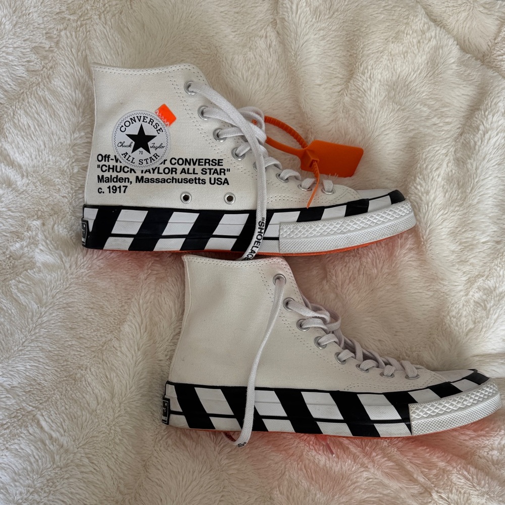 Off-White High-Top Sneakers - White and Black
